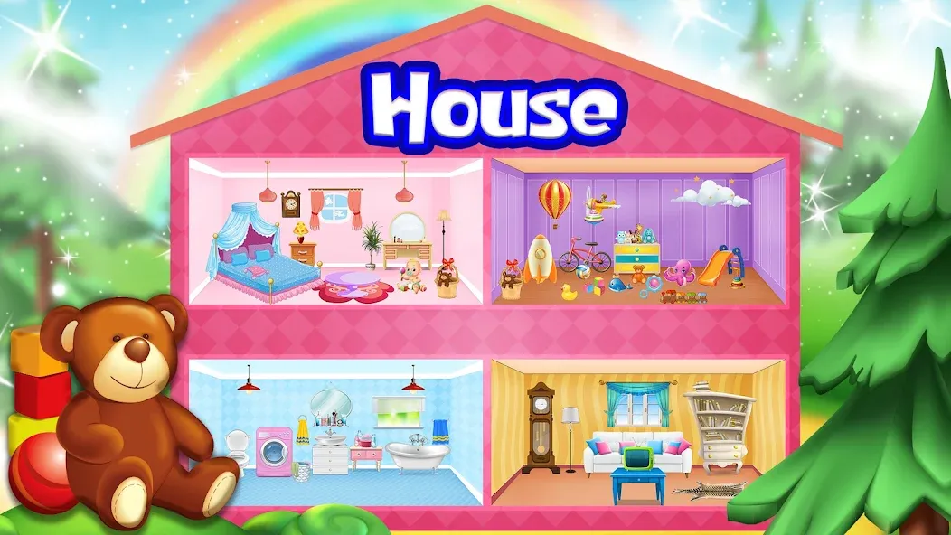 Girl Doll House Design &amp; Clean [MOD: безлимитные деньги и все предметы] Screenshot 1