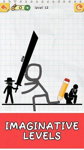 Draw 2 Save: Stickman Puzzle [MOD: без рекламы и открыты все уровни] Screenshot 1