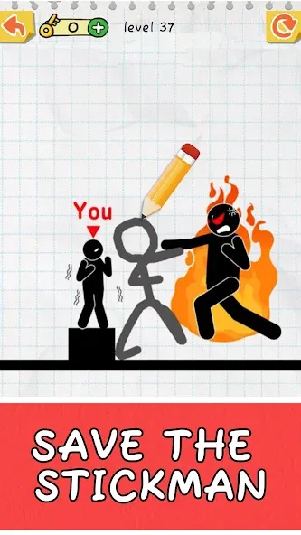 Draw 2 Save: Stickman Puzzle [MOD: без рекламы и открыты все уровни] Screenshot 2