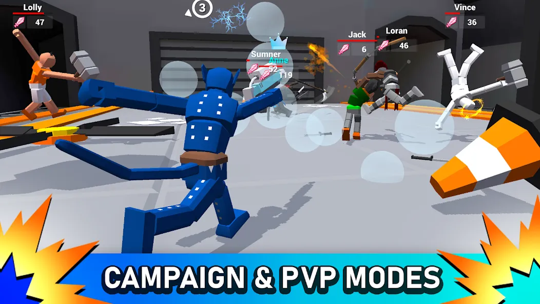 Smashgrounds.io: Ragdoll Arena [MOD: безлимитные деньги и оружие] Screenshot 4