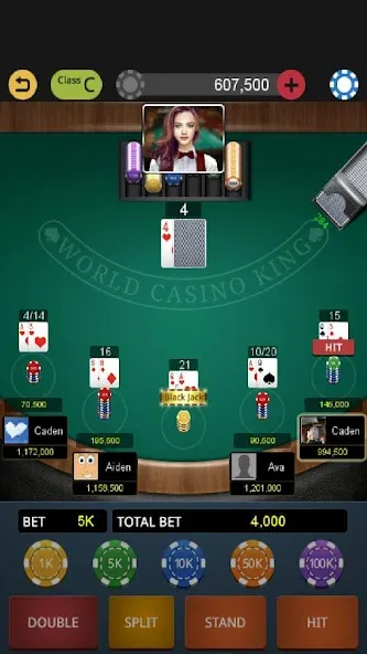World Blackjack King [MOD: безлимитные фишки и открыты столы] Screenshot 1