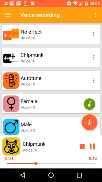 VoiceFX - Voice Changer with v [MOD: премиум функции и без рекламы] Screenshot 1