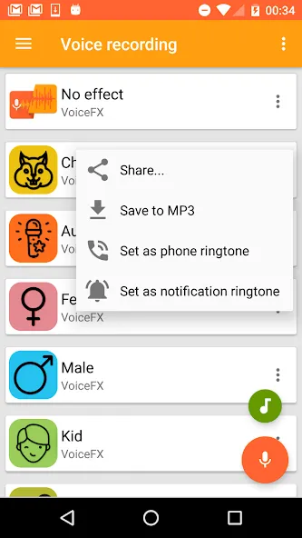 VoiceFX - Voice Changer with v [MOD: премиум функции и без рекламы] Screenshot 3