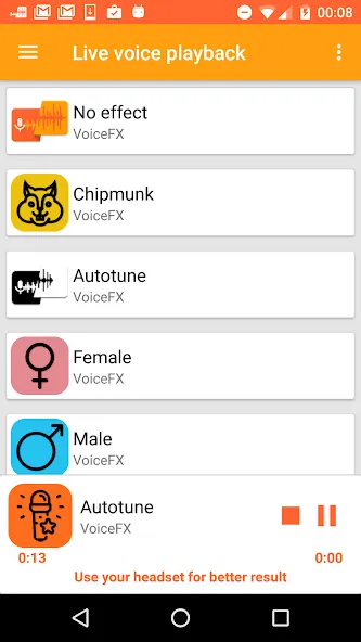 VoiceFX - Voice Changer with v [MOD: премиум функции и без рекламы] Screenshot 5