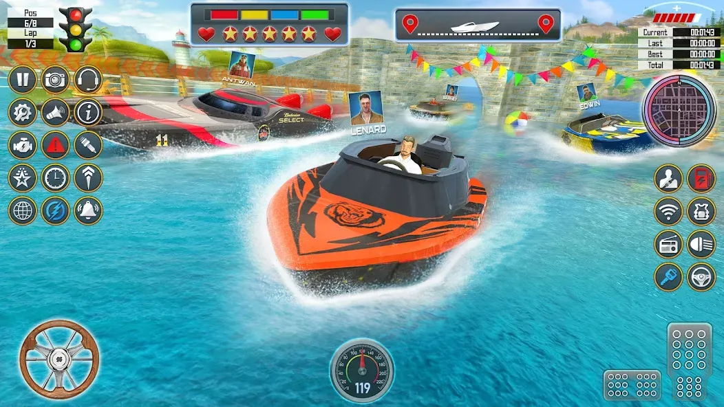 Speed Boat Racing: Boat games [MOD: безлимитные деньги и все лодки открыты] Screenshot 2