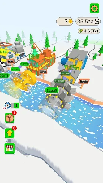 Water Power [MOD: безлимитная энергия и быстрый прогресс] Screenshot 4