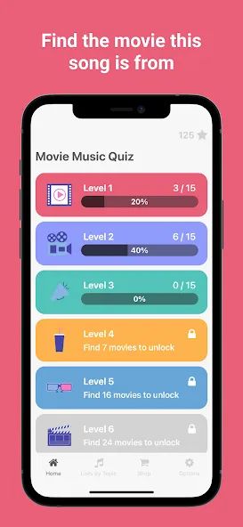 Movie Music Quiz - Blindtest [MOD: без рекламы и все треки открыты] Screenshot 1