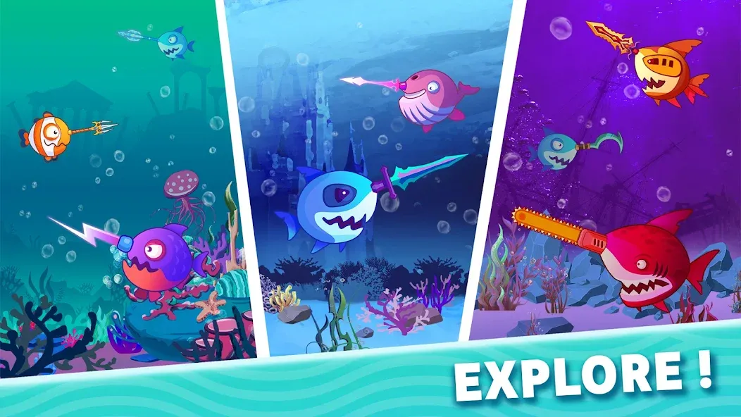 Sword Shark.io - Hungry Shark [MOD: много денег и алмазов] Screenshot 4
