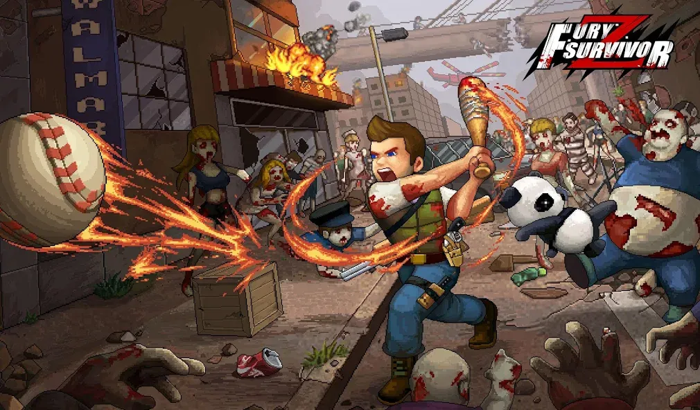Fury Survivor: Pixel Z [MOD: безлимитные ресурсы и бессмертие] Screenshot 1