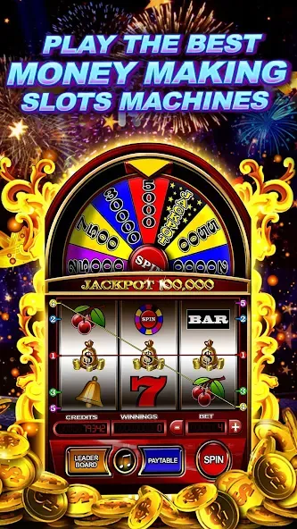 Money Wheel Slot Machine Game [MOD: безлимитные монеты и бонусы] Screenshot 1