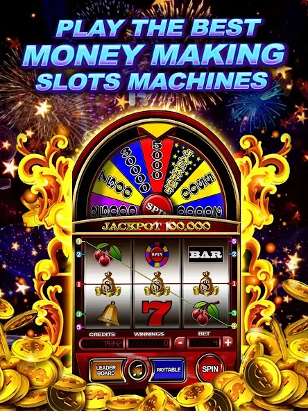 Money Wheel Slot Machine Game [MOD: безлимитные монеты и бонусы] Screenshot 5