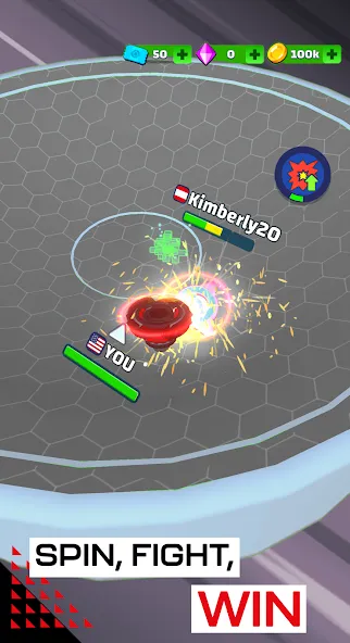 Spinner Fighter Arena [MOD: безлимитные монеты и все бойцы] Screenshot 5