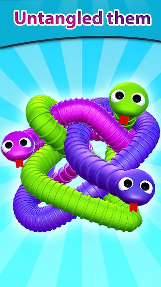 Tangled Snakes Puzzle Game [MOD: разблокированы все уровни и подсказки] Screenshot 1