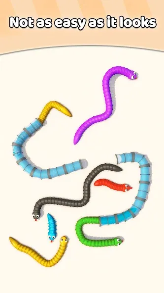 Tangled Snakes Puzzle Game [MOD: разблокированы все уровни и подсказки] Screenshot 3