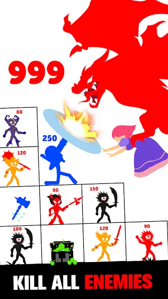 Stick Fight: Endless Battle [MOD: безлимитные монеты и оружие] Screenshot 2
