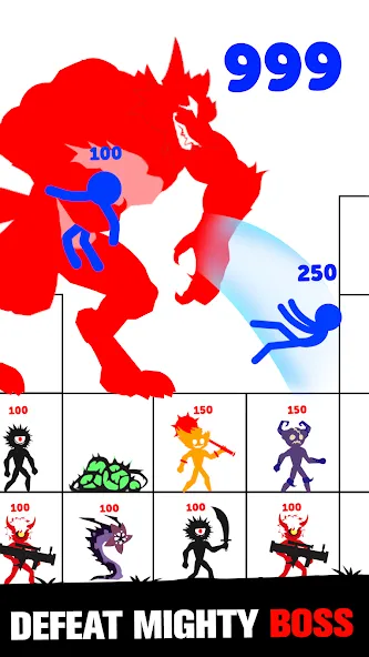 Stick Fight: Endless Battle [MOD: безлимитные монеты и оружие] Screenshot 5