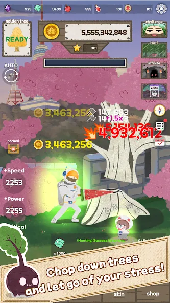 Woodcutter: Idle Clicker [MOD: много денег и быстрый прогресс] Screenshot 2