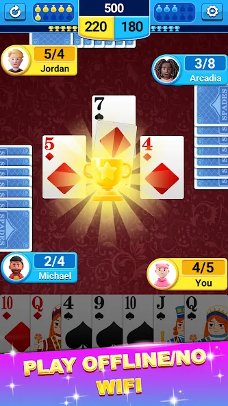 Spades [MOD: безлимитные монеты и подсказки] Screenshot 4