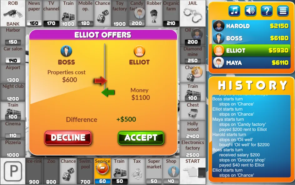 CrazyPoly - Business Dice Game [MOD: безлимитные деньги и все функции] Screenshot 5