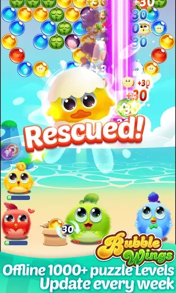 Bubble Wings: bubble shooter [MOD: безлимитные жизни и монеты] Screenshot 1