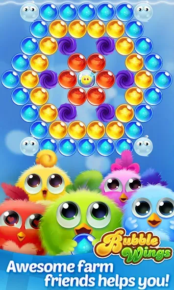 Bubble Wings: bubble shooter [MOD: безлимитные жизни и монеты] Screenshot 4