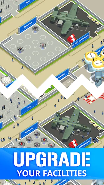Idle Air Force Base [MOD: много денег и все улучшения] Screenshot 3