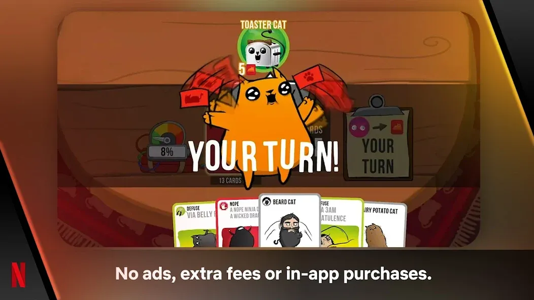 Exploding Kittens - The Game [MOD: без рекламы и бесконечные жизни] Screenshot 1
