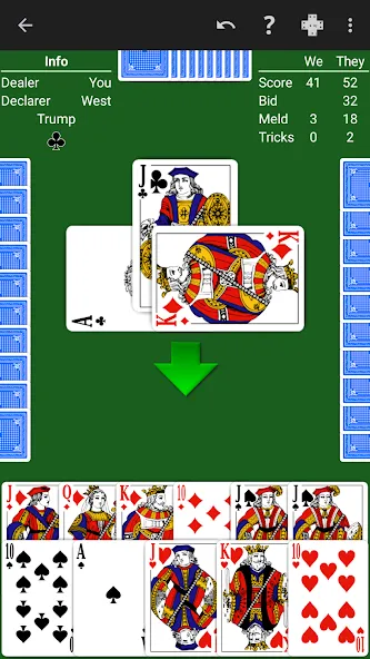 Pinochle - Expert AI [MOD: умный искусственный интеллект без ограничений] Screenshot 1