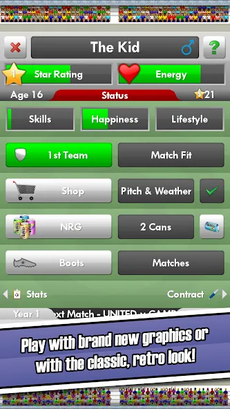 New Star Soccer [MOD: безлимитные деньги и энергия] Screenshot 2