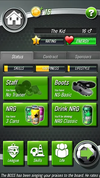 New Star Soccer [MOD: безлимитные деньги и энергия] Screenshot 4