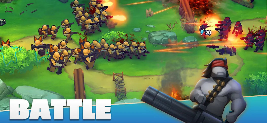 GUNS UP! Mobile War Strategy [MOD: безлимитные ресурсы и мощная армия] Screenshot 1