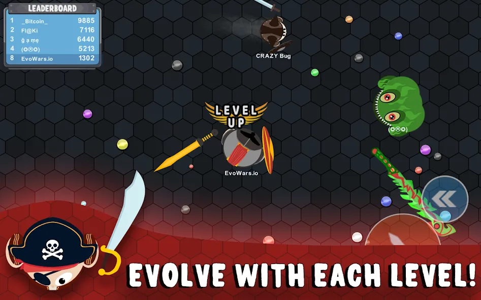EvoWars.io [MOD: бесконечный рост и усиленные атаки] Screenshot 1