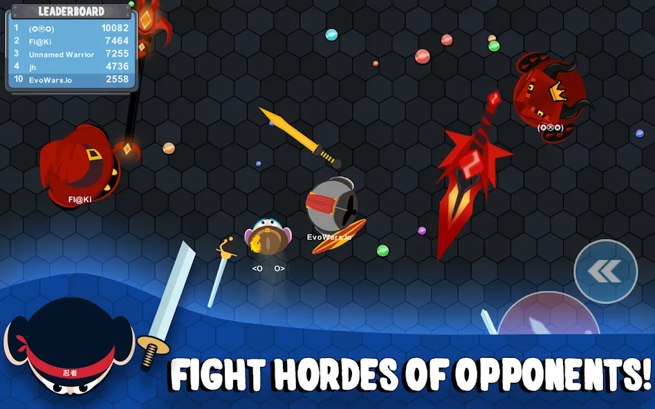 EvoWars.io [MOD: бесконечный рост и усиленные атаки] Screenshot 2