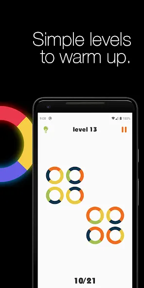Logic circles. Puzzle game. [MOD: безлимитные подсказки и все уровни открыты] Screenshot 2