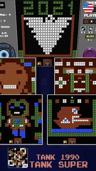Tank 1990: Battle City Tank [MOD: бесконечные жизни и открыты все уровни] Screenshot 2