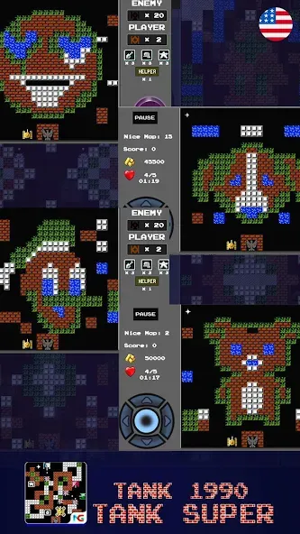 Tank 1990: Battle City Tank [MOD: бесконечные жизни и открыты все уровни] Screenshot 3