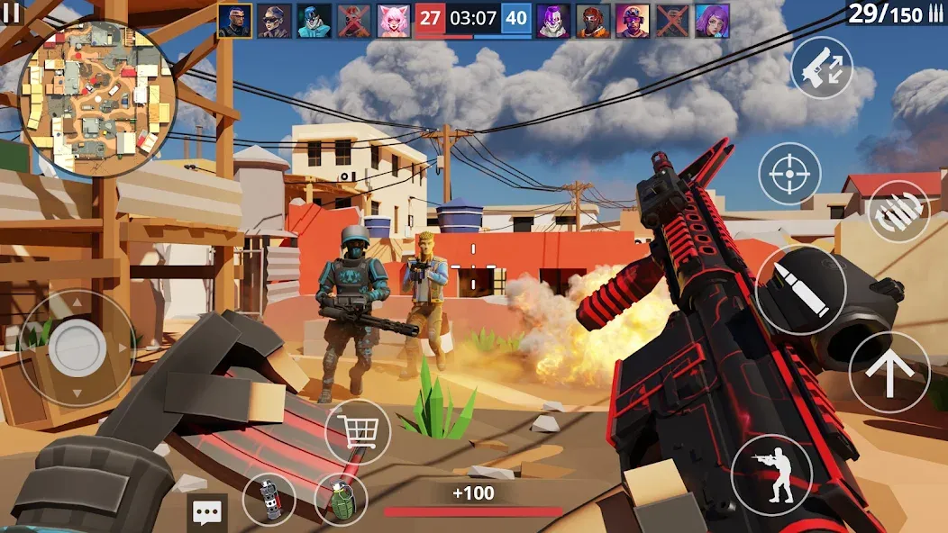 POLYWAR: 3D FPS online shooter [MOD: много денег и оружия] Screenshot 1