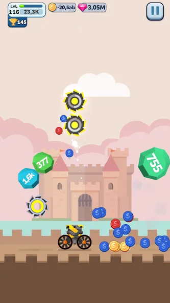 Ball Blast Cannon blitz mania [MOD: безлимитные монеты и усиленная пушка] Screenshot 4