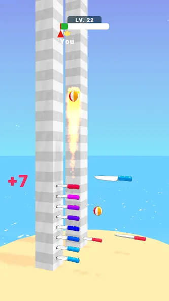 Ball Up: Knife Racing [MOD: безлимитные деньги и все ножи] Screenshot 1