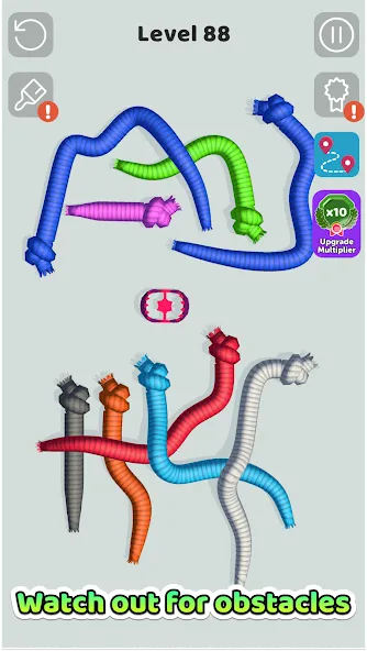 Tangled Snakes [MOD: безлимитные подсказки и все уровни] Screenshot 3