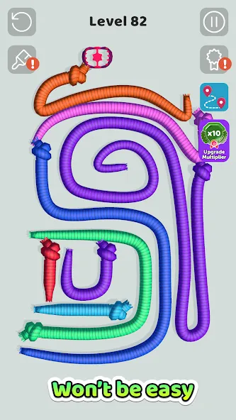 Tangled Snakes [MOD: безлимитные подсказки и все уровни] Screenshot 4