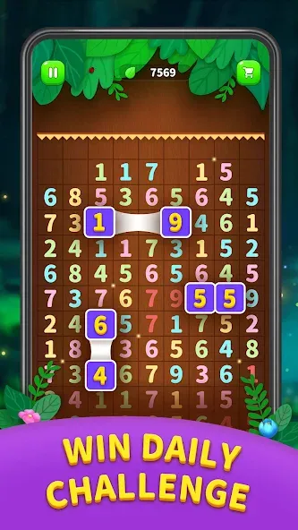 Number Match - Ten Pair Puzzle [MOD: без рекламы и бесконечные подсказки] Screenshot 4