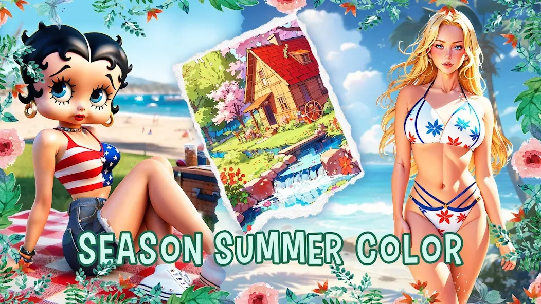 Season Summer Coloring Games [MOD: все раскраски и темы открыты] Screenshot 5