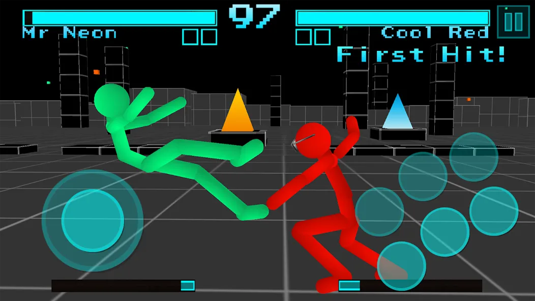 Stickman Fighting Neon Warrior [MOD: безлимитные деньги и оружие] Screenshot 1