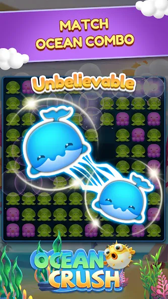 Ocean Crush-Matching Games [MOD: безлимитные ходы и бустеры] Screenshot 1
