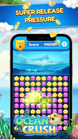 Ocean Crush-Matching Games [MOD: безлимитные ходы и бустеры] Screenshot 5