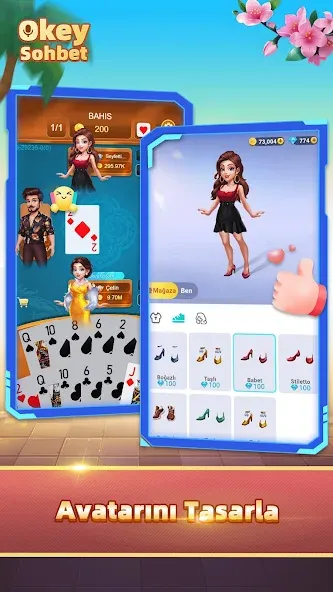 Okey Sohbet: 101 &amp; batak [MOD: без рекламы и бесконечные монеты] Screenshot 5