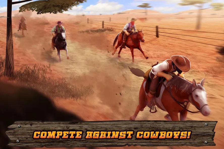 Cowboys Horse Racing Derby [MOD: безлимитные деньги и ускоренная лошадь] Screenshot 3