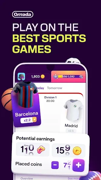 Omada - Make Sport Social [MOD: социальный спорт без ограничений] Screenshot 1