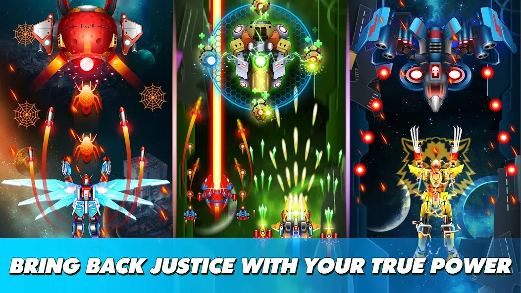 Thunder Fighter Superhero [MOD: безлимитные деньги и мощное оружие] Screenshot 5